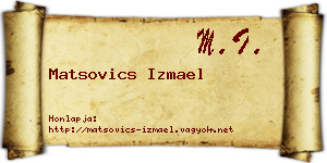 Matsovics Izmael névjegykártya